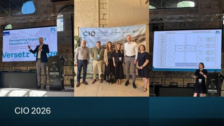 Imágenes del CIO 2026 en la Fundició Rodes de Alcoy: ponencias y foto de grupo ante el cartel del congreso