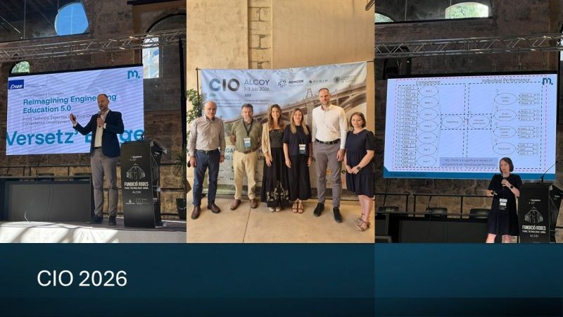 Imágenes del CIO 2026 en la Fundició Rodes de Alcoy: ponencias y foto de grupo ante el cartel del congreso